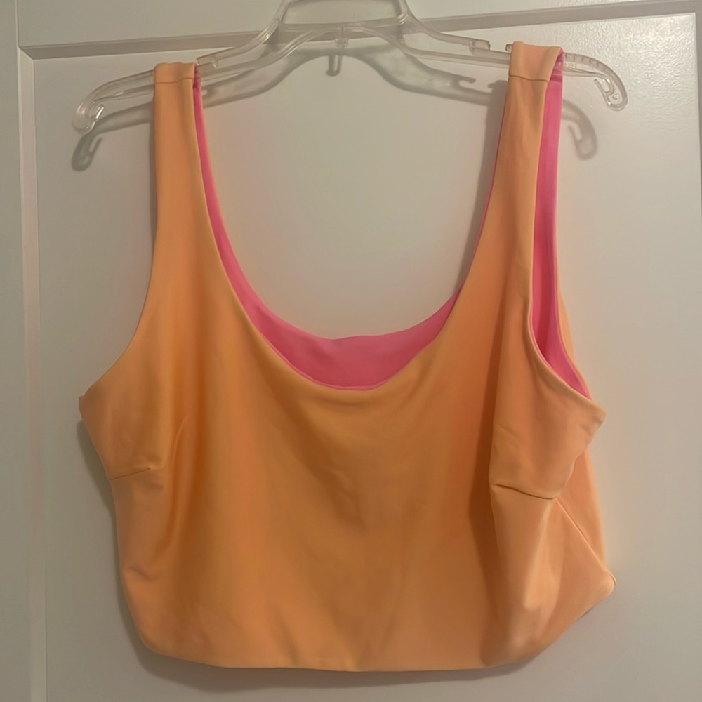 Xhiliration, longline, bandeau, reversible bikini top. Never worn. No tags.